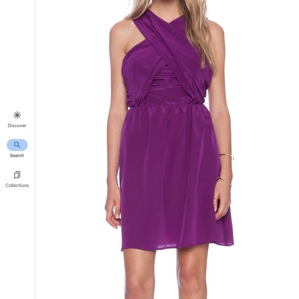 ‎AMOUR VERT IVONNE DRESS IN PURPLE SILK - Picture 10 of 11